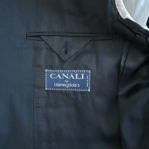 Canali 2 Piece Black Italian Suit Pure Wool